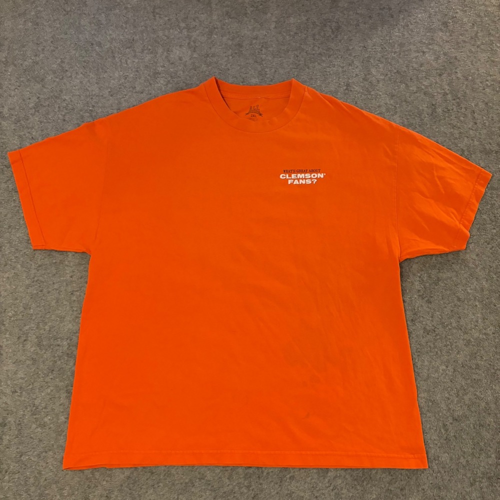 All‎ Conference Clemson Tigers Mens 2XL Orange Graphic T-Shirt Dog Loyal To Bone